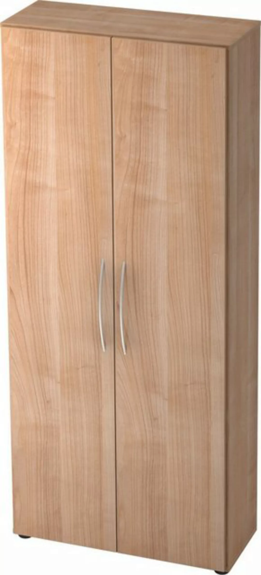 Aktenschrank Schrank Basic 5 OH BxTxH 80x33x188cm Griff BM Nussbaum/Nussbau günstig online kaufen