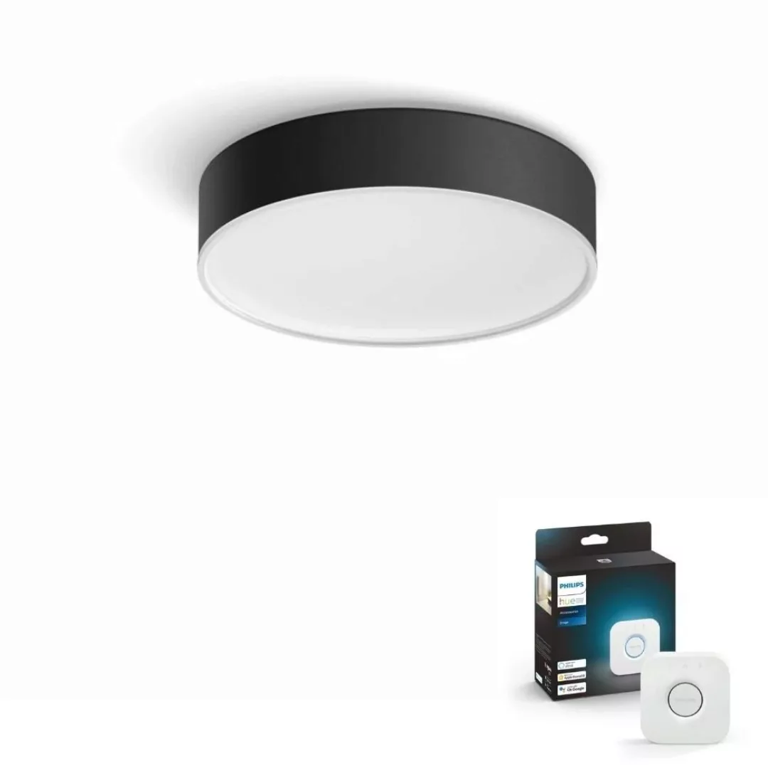 Philips Hue Bluetooth White Ambiance LED Deckenleuchte Enrave in Schwarz 9, günstig online kaufen