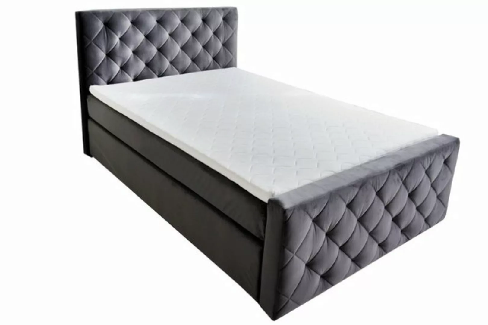 riess-ambiente Boxspringbett PROVOCATEUR 140x200cm dunkelgrau (Einzelartike günstig online kaufen