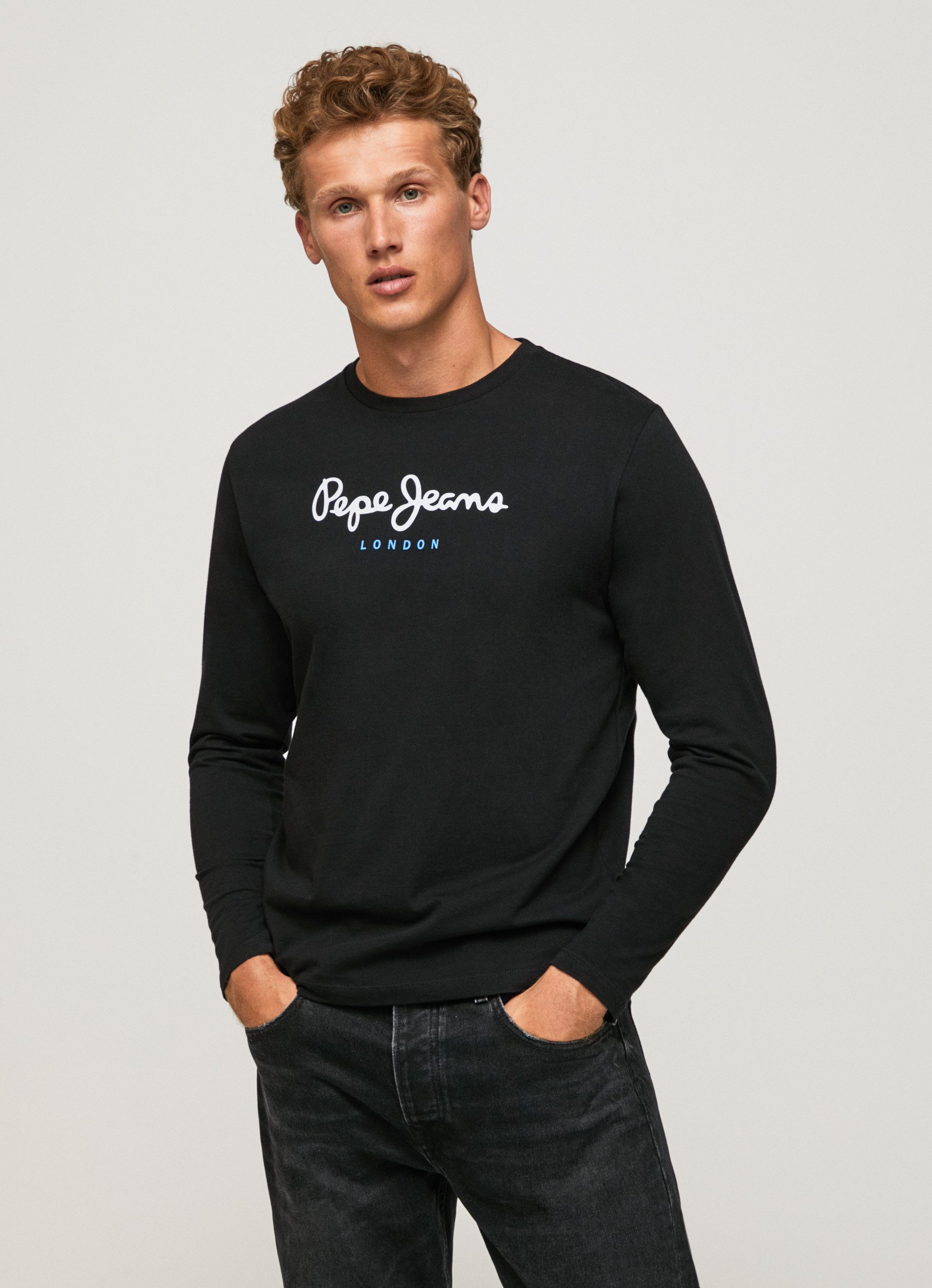 Pepe Jeans Herren Rundhals Langarmshirt EGGO LONG N - Regular Fit günstig online kaufen