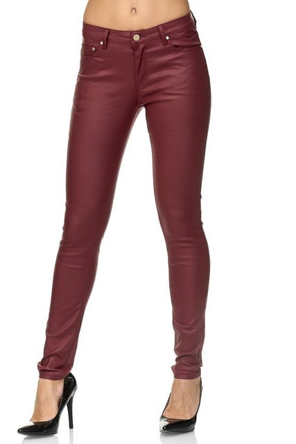 Elara Lederhose Elara Damen Hose Kunstleder Push Up Effekt (1-tlg) günstig online kaufen