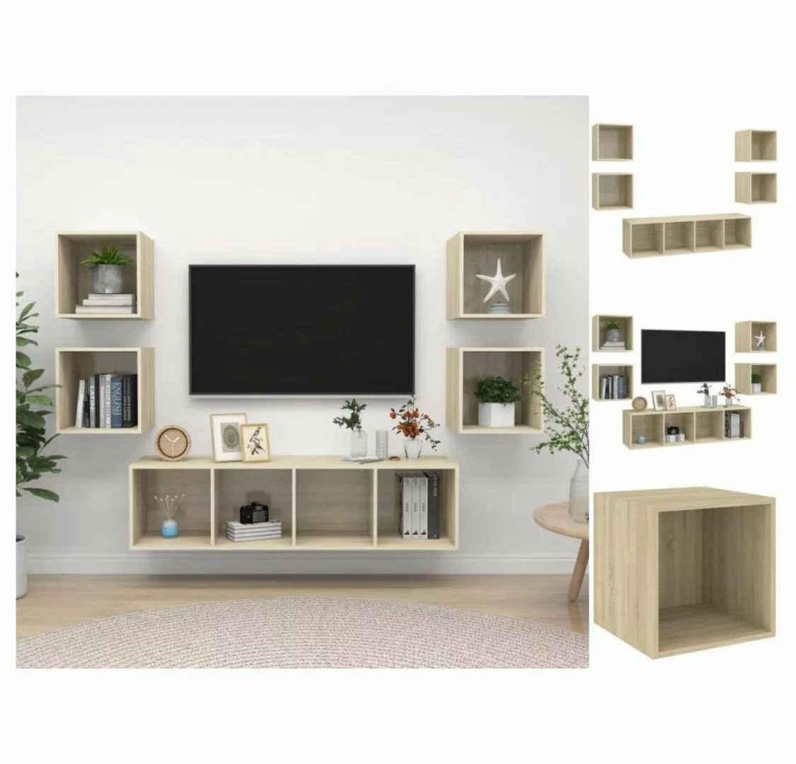 vidaXL TV-Schrank 5-tlg TV-Schrank-Set Sonoma-Eiche Spanplatte günstig online kaufen