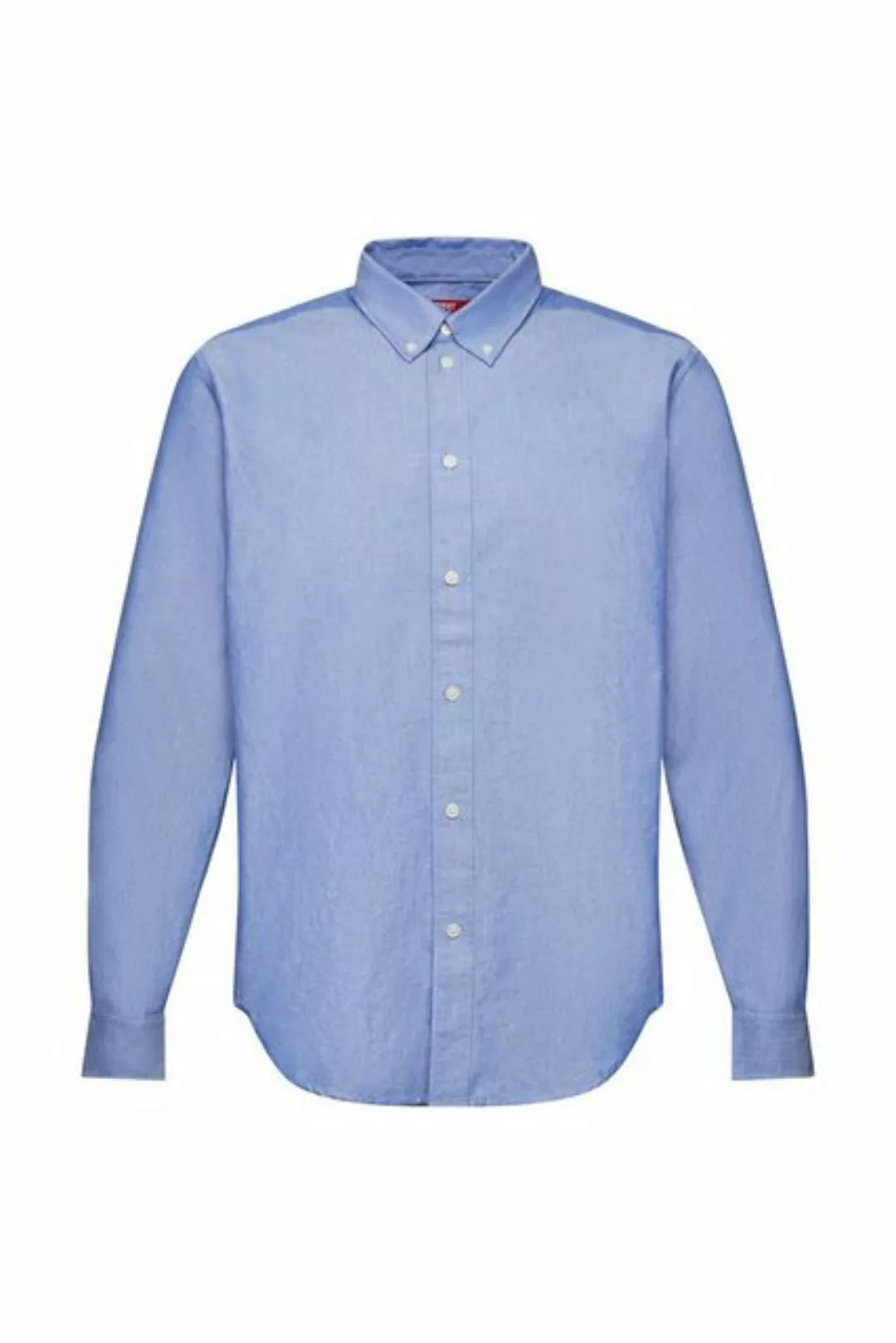Esprit Langarmhemd Button-Down-Hemd aus Baumwollpopeline günstig online kaufen