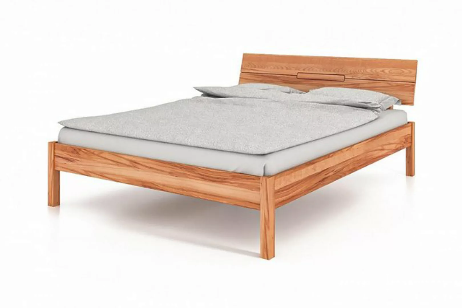 Natur24 Einzelbett Bett Bento 4 Sonderlänge 100x220 Kernbuche Holzkopfteil günstig online kaufen