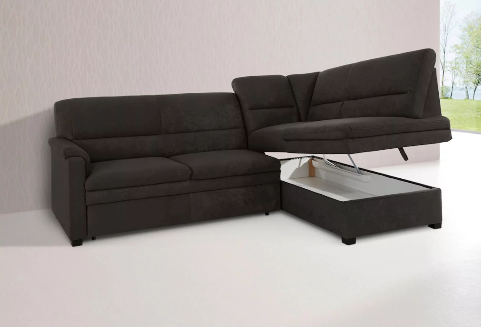 sit&more Ecksofa Pisa L-Form, mit Federkern, wahlweise mit Bettfunktion günstig online kaufen