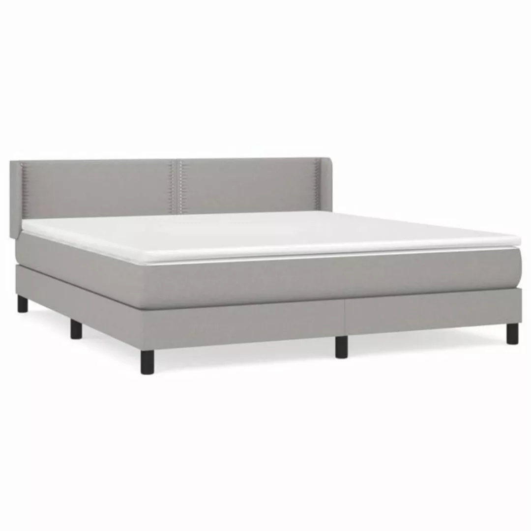 vidaXL Boxspringbett Boxspringbett mit Matratze Hellgrau 160x200 cm Stoff B günstig online kaufen