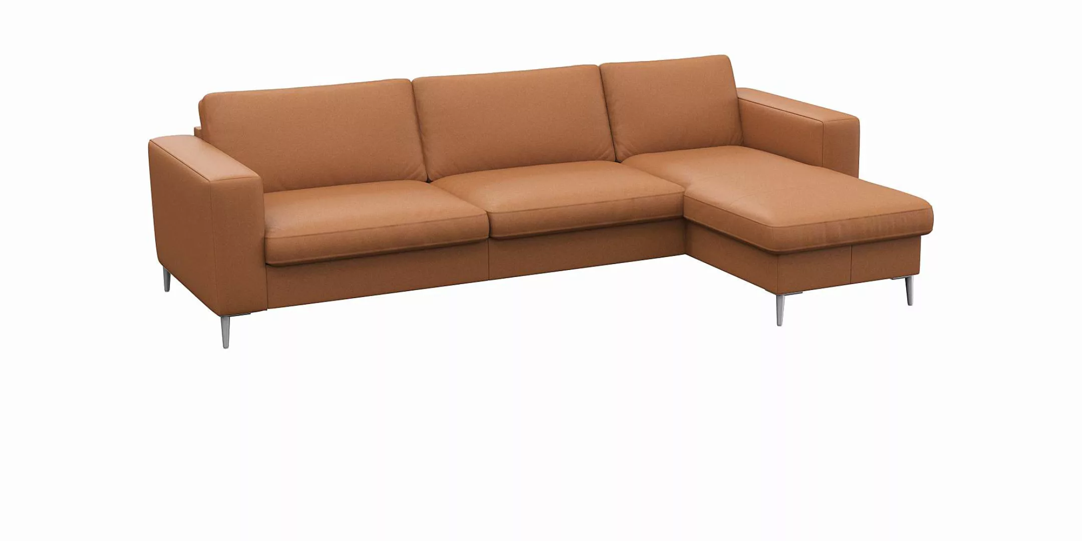 FLEXLUX Ecksofa »Fiore, L-Form«, schmale Armlehnen, Kaltschaum, Füße Alu günstig online kaufen