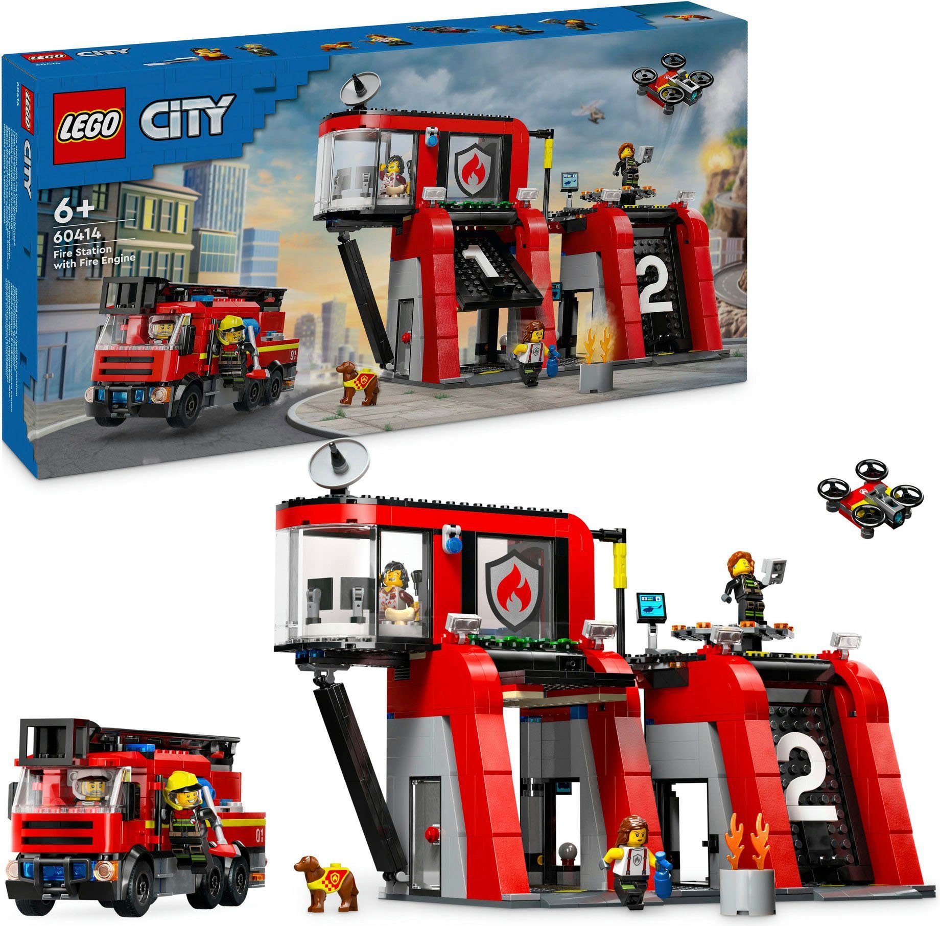 LEGO® Feuerwehrstation mit Drehleiterfahrzeug (60414), LEGO günstig online kaufen