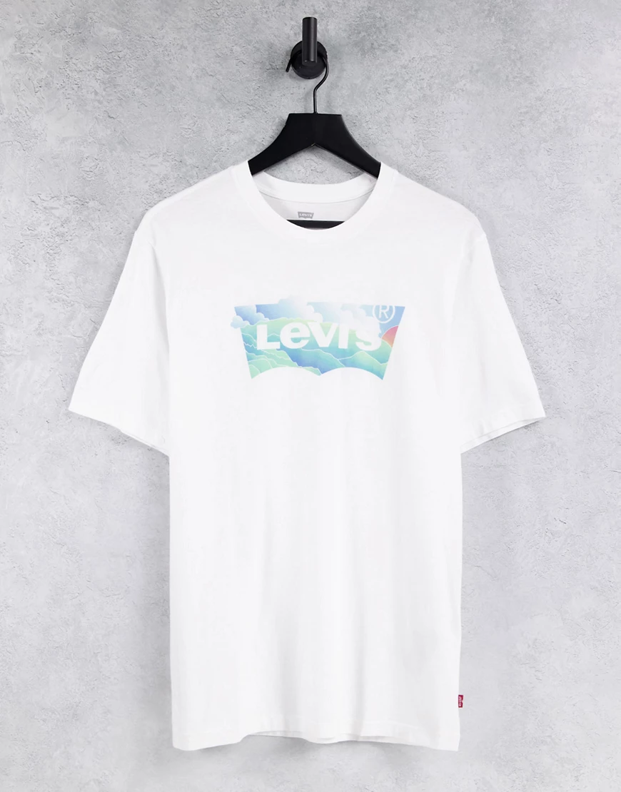 Levi's – T-Shirt in Grün mit großem Fledermaus-Logo günstig online kaufen