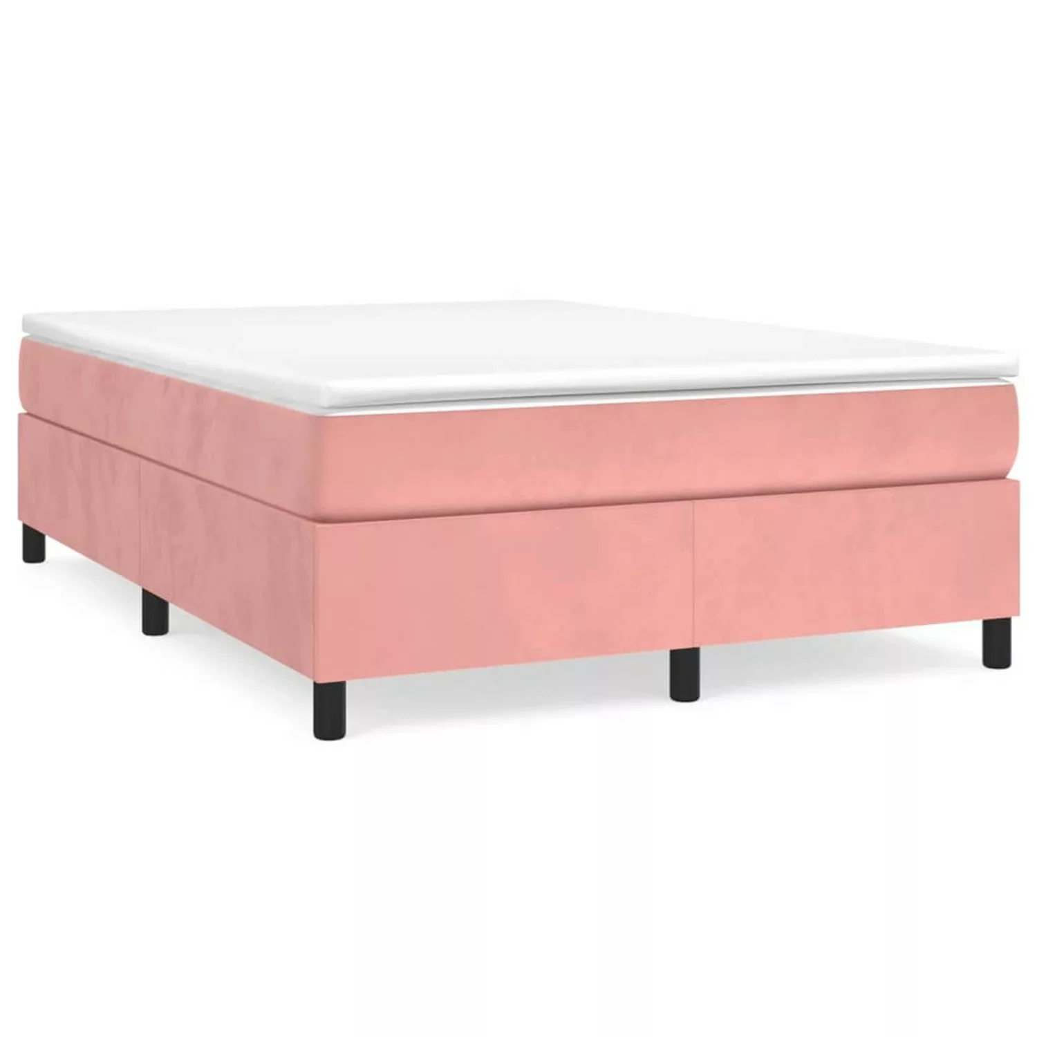 vidaXL Boxspringbett Rosa 140x200 cm Samt1383005 günstig online kaufen