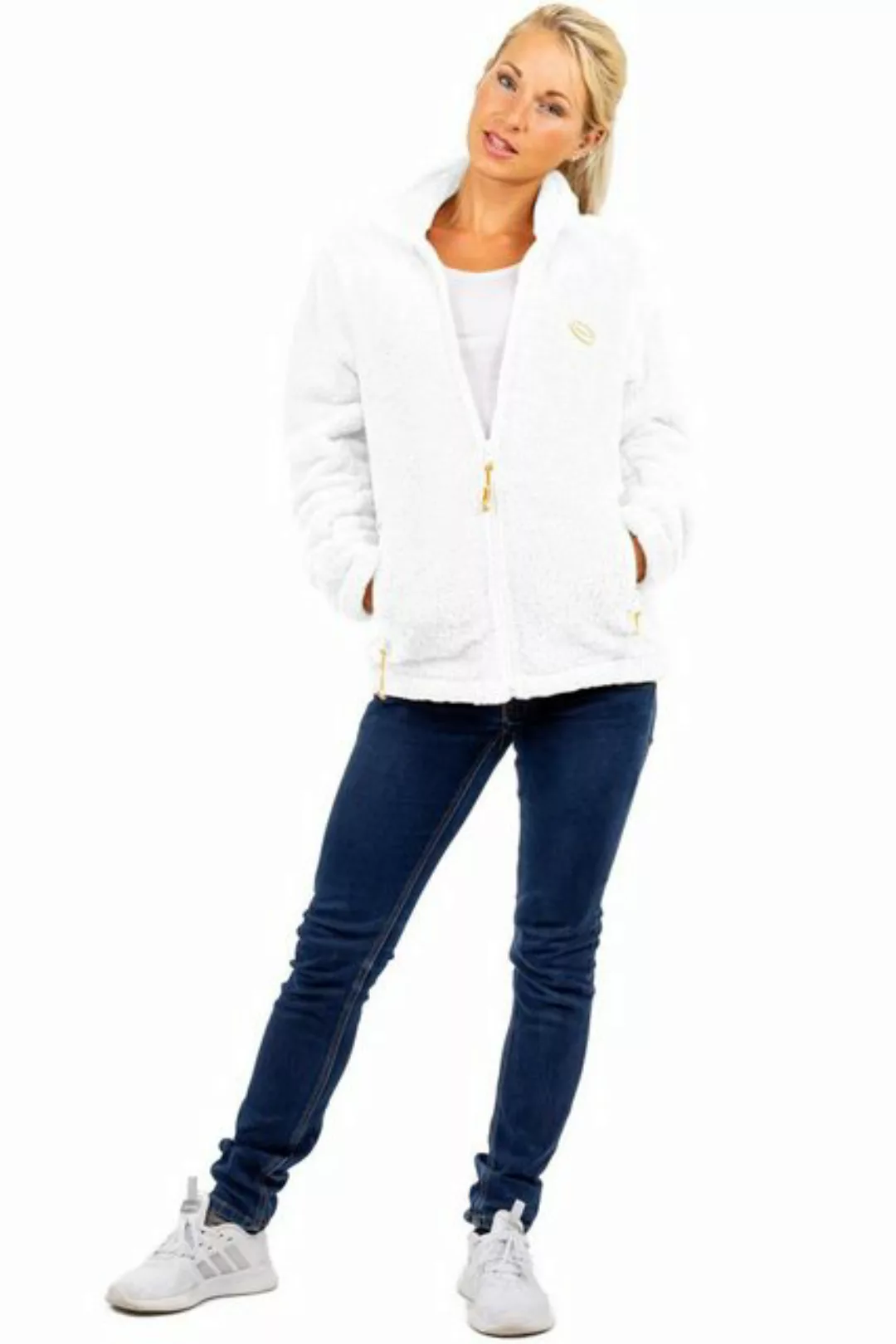 Reichstadt Fleecejacke Kuschelige Flauschige Jacke 22RSW002 White L mit Ste günstig online kaufen