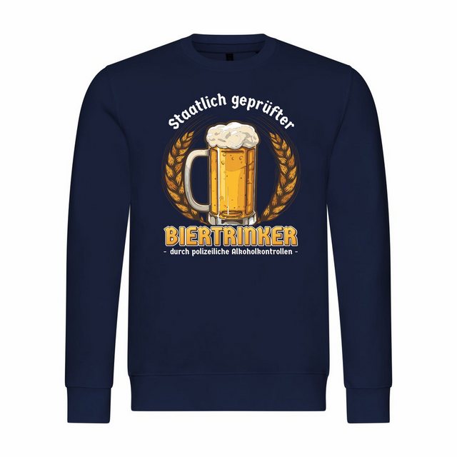 deinshirt Rundhalspullover Herren Sweatshirt Staatlich geprüfter Biertrinke günstig online kaufen