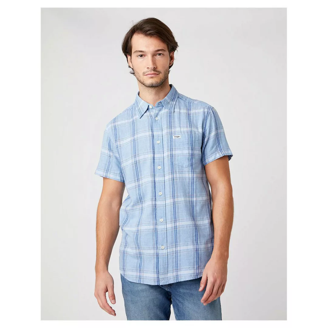 Wrangler 1 Kurzarmhemd Mit Tasche M Cerulean Blue günstig online kaufen