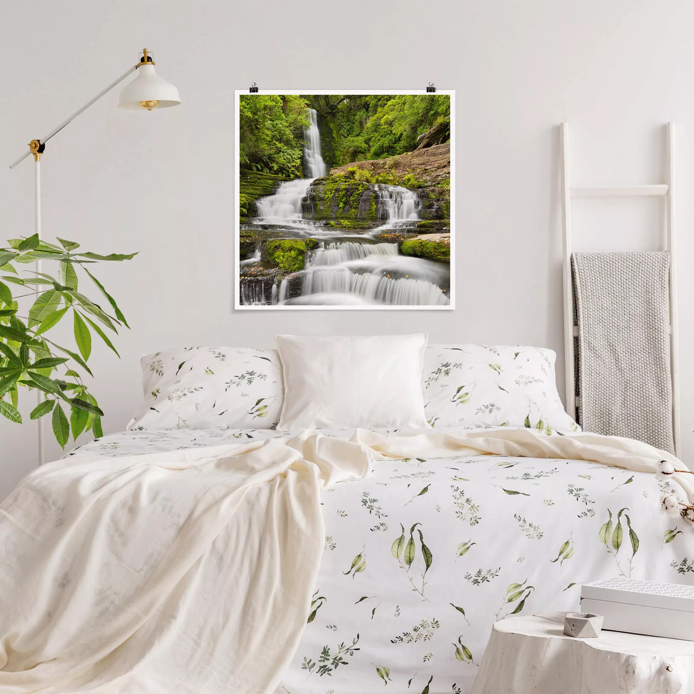 Poster Natur & Landschaft - Quadrat Upper McLean Falls in Neuseeland günstig online kaufen