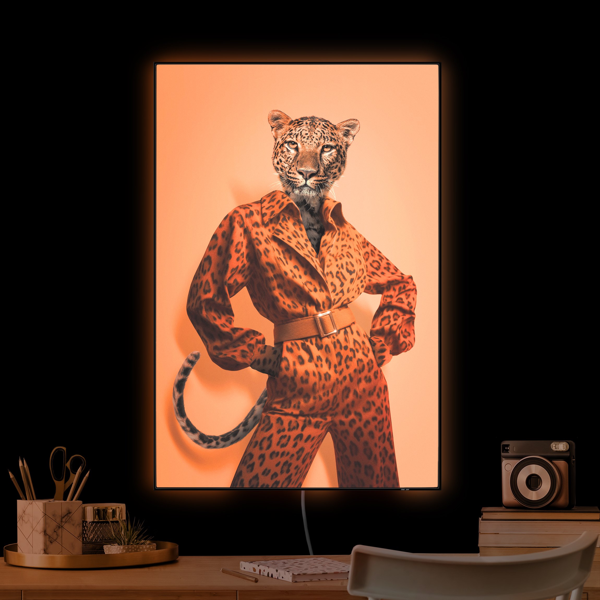 LED-Wechselbild Modischer Leopard günstig online kaufen