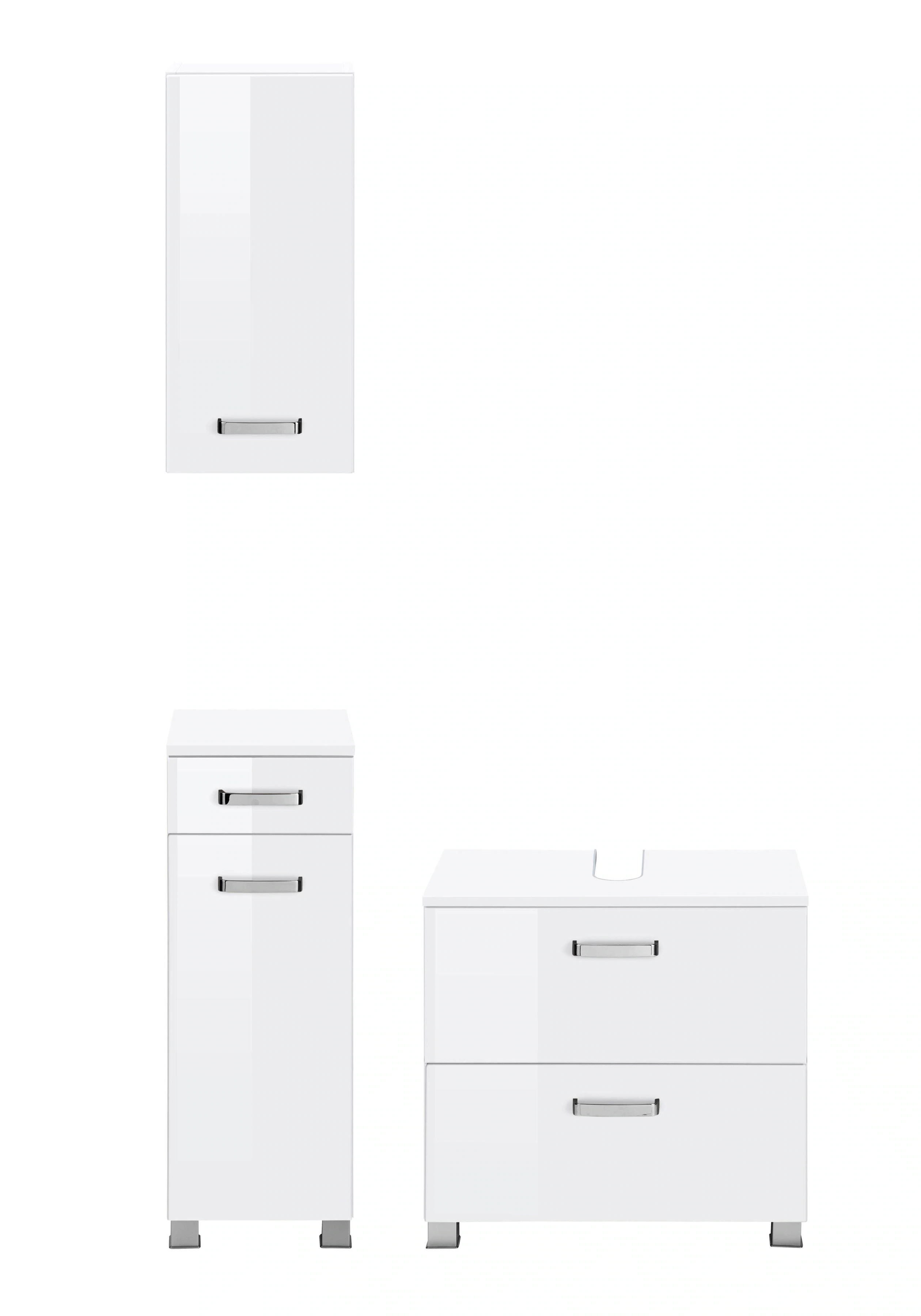 welltime Badmöbel-Set "Ravenna", (3 St.), Hängeschrank, Unterschrank, Wasch günstig online kaufen