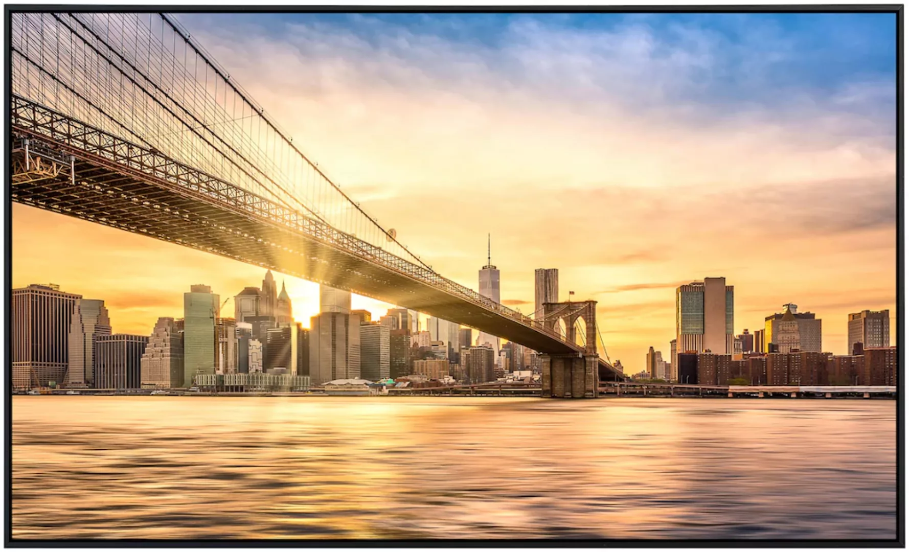 Papermoon Infrarotheizung »Brooklyn Bridge Sonnenuntergang« günstig online kaufen