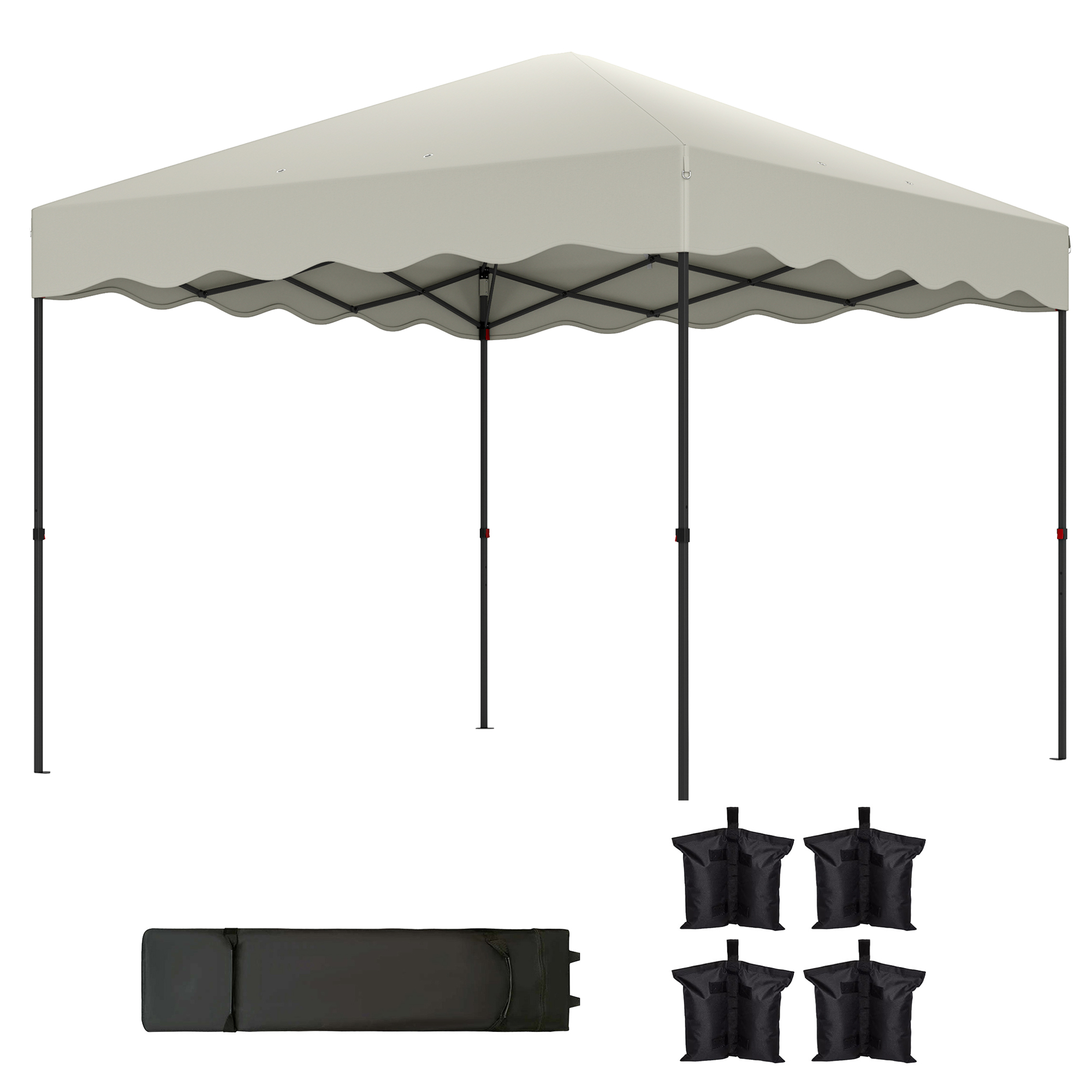 Outsunny Pavillon ca.3x3m, wasserabweisend Stabil Winterfest Pop-up Faltpav günstig online kaufen