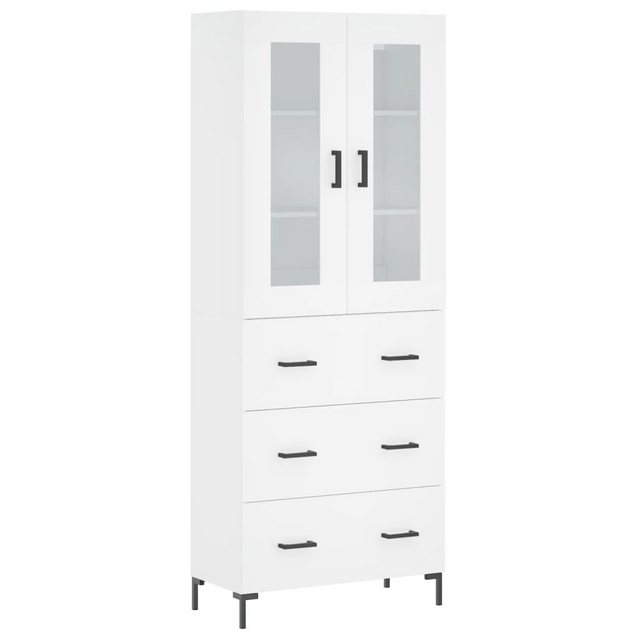 vidaXL Vitrine Highboard Weiß 69,5x34x180 cm Spanplatte Glas Vitrine günstig online kaufen