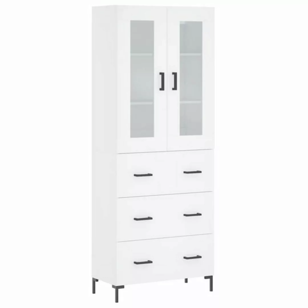 vidaXL Vitrine Highboard Weiß 69,5x34x180 cm Spanplatte Glas Vitrine günstig online kaufen