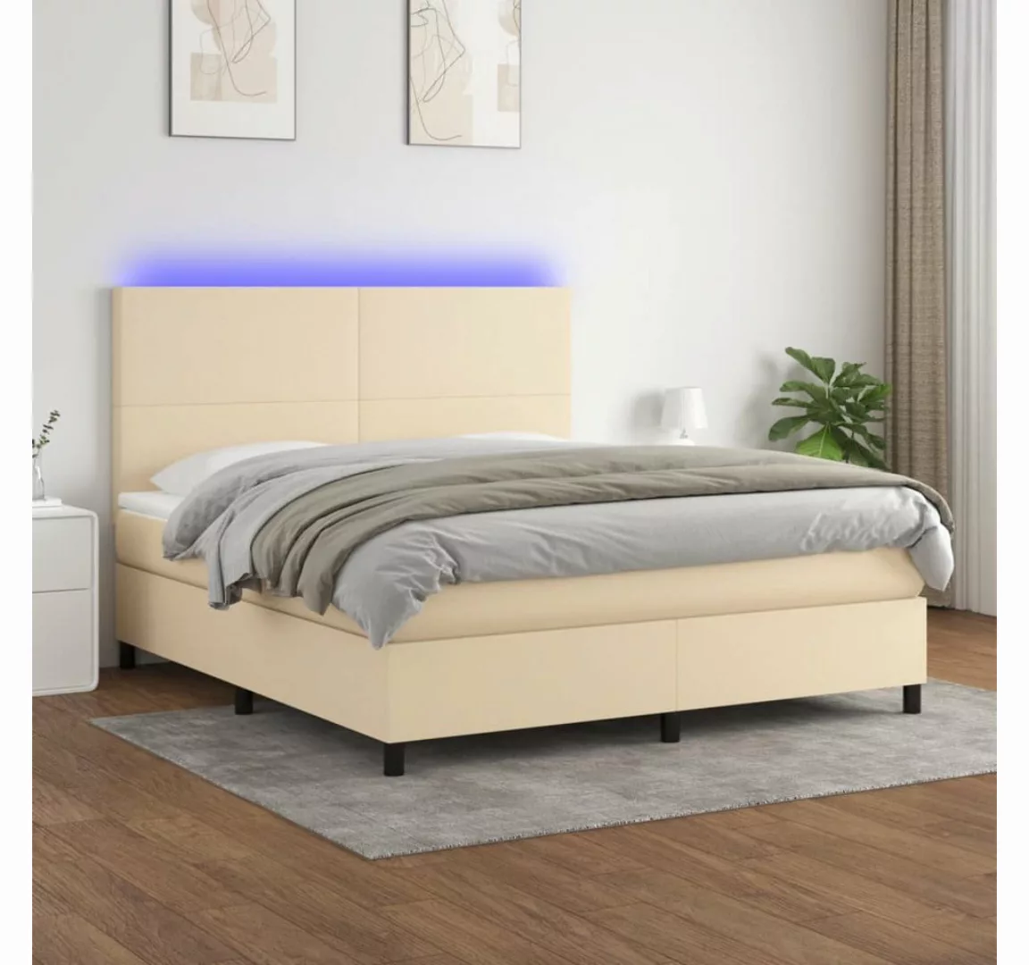 vidaXL Boxspringbett Bett Boxspringbett mit Matratze & LED Stoff (160 x 200 günstig online kaufen