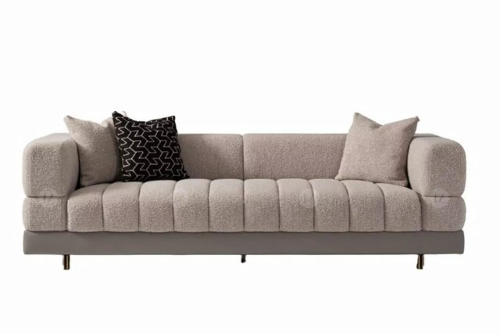 Xlmoebel 3-Sitzer Modernes graues 3-Sitzer Polstersofa aus Stoff, 1 Teile, günstig online kaufen