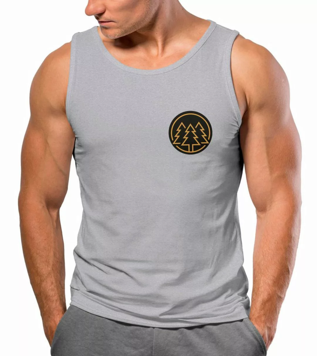 Neverless Tanktop Herren Tank-Top Print Logo Wald Bäume Outdoor Wandern Mot günstig online kaufen