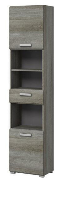 Inn.Furn Hochschrank Grigio (Badschrank in Rauchsilber grau, 2-türig, 40 x günstig online kaufen