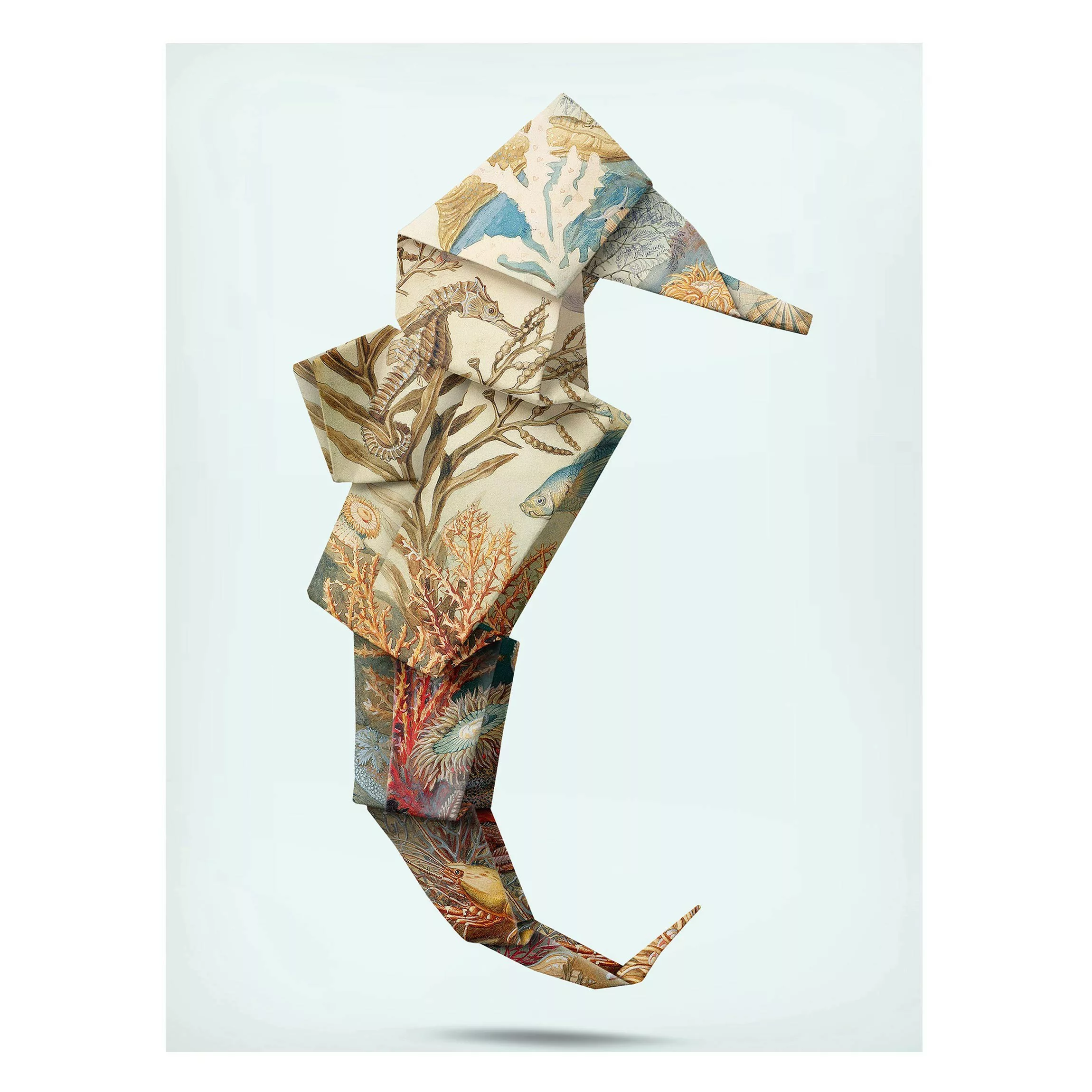 Magnettafel Tiere - Hochformat 3:4 Origami Seepferdchen günstig online kaufen