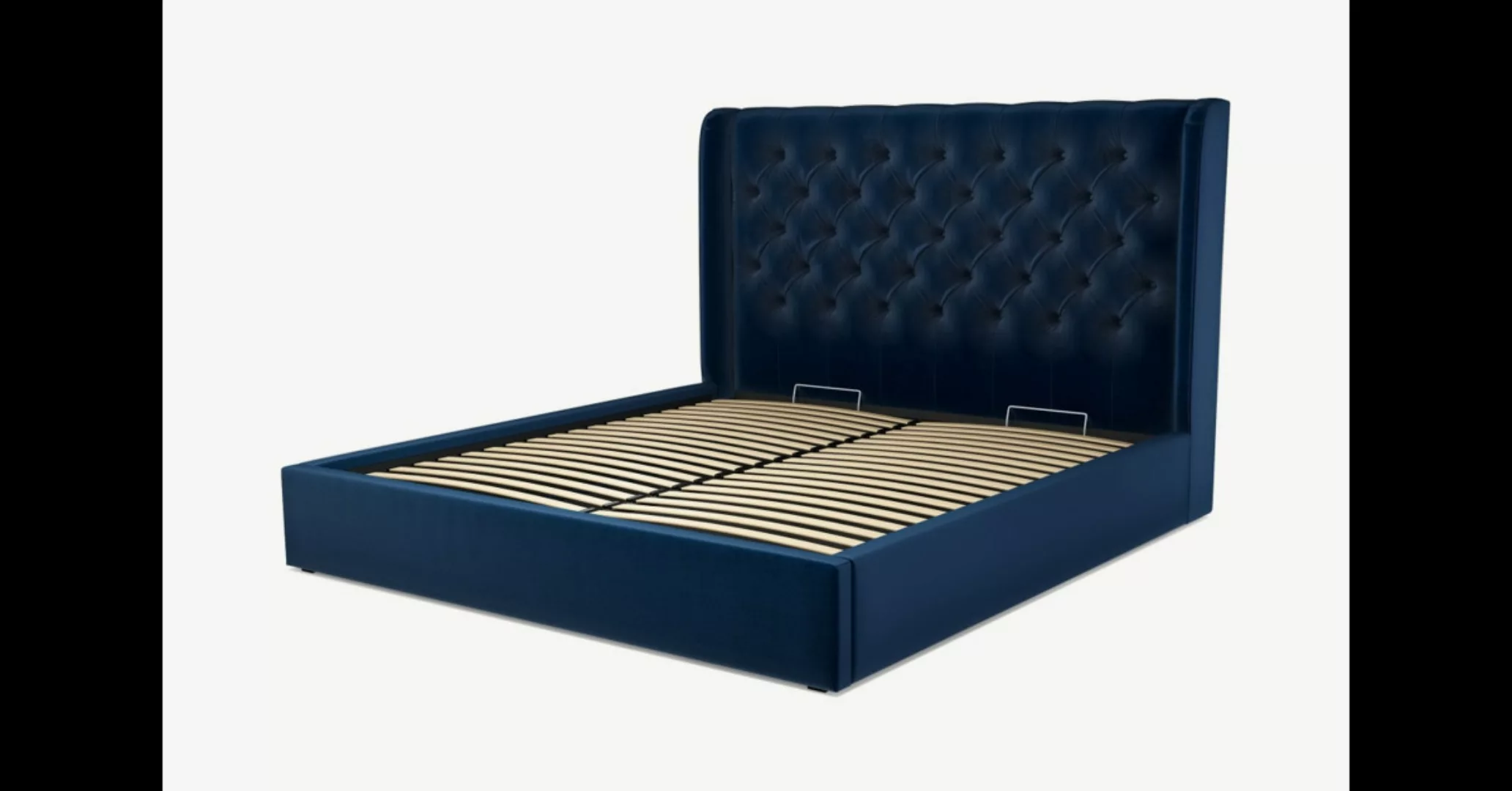 Romare Polsterbett mit Bettkasten (180 x 200 cm), Royalblau - MADE.com günstig online kaufen