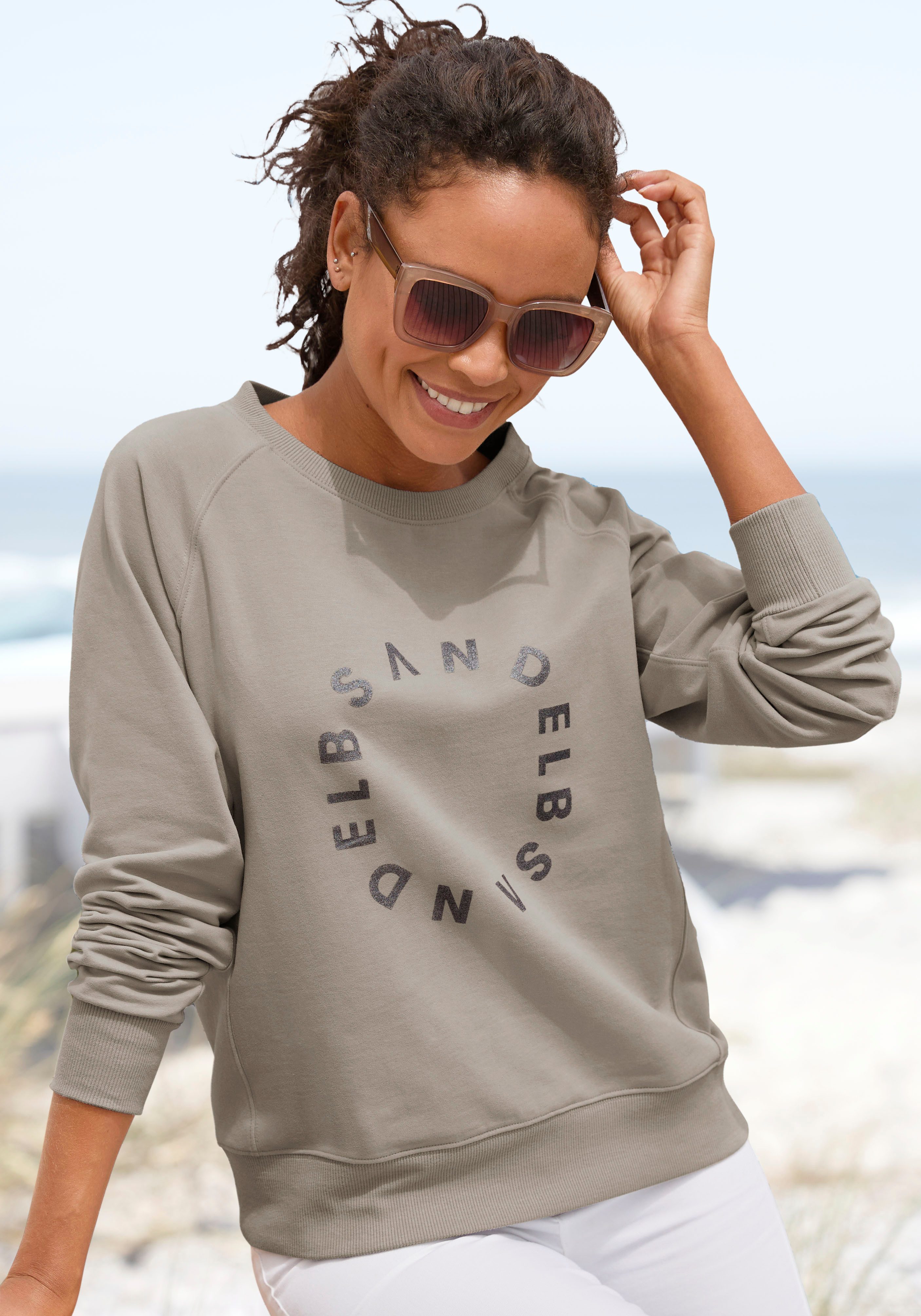 Elbsand Sweatshirt, mit Frontprint, Rundhalsausschnitt, Printpullover, casu günstig online kaufen