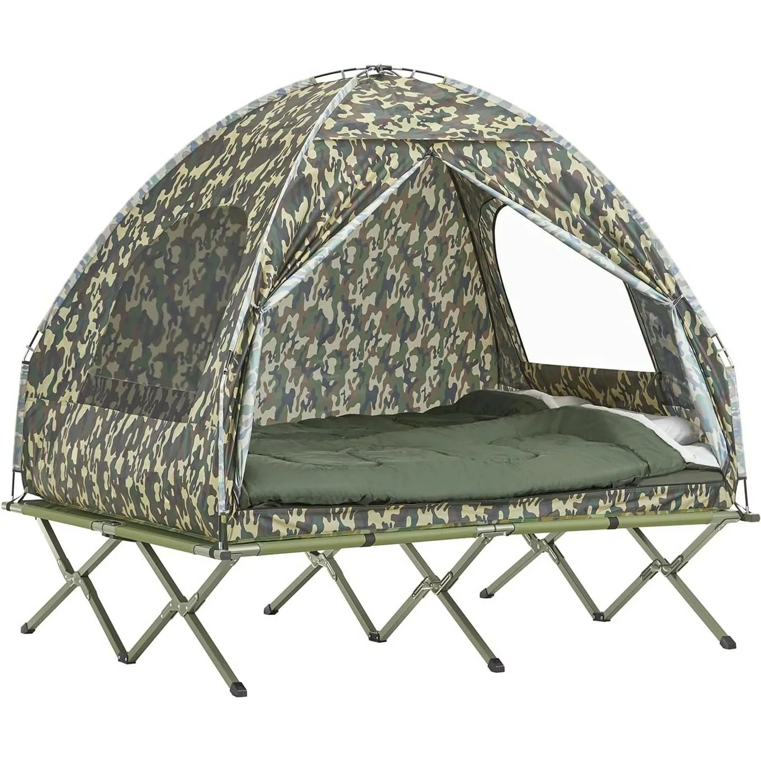 SoBuy Feldbett mit Campingliege 2 Persone Tarnfarbe OGS32-L-TN SoBuy Feldbe günstig online kaufen