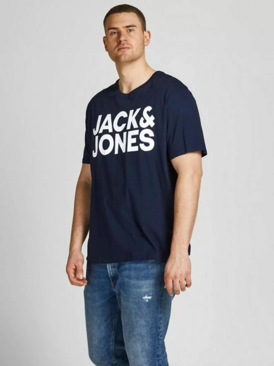 Jack & Jones Herren Rundhals T-Shirt JJECORP LOGO - Regular Fit Plussize günstig online kaufen