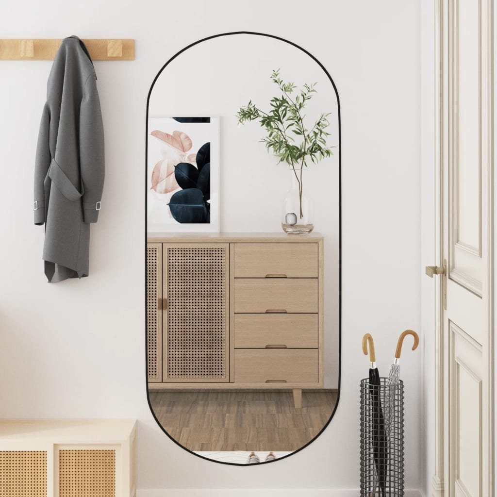 furnicato Wandspiegel 45x100 cm Glas Oval günstig online kaufen