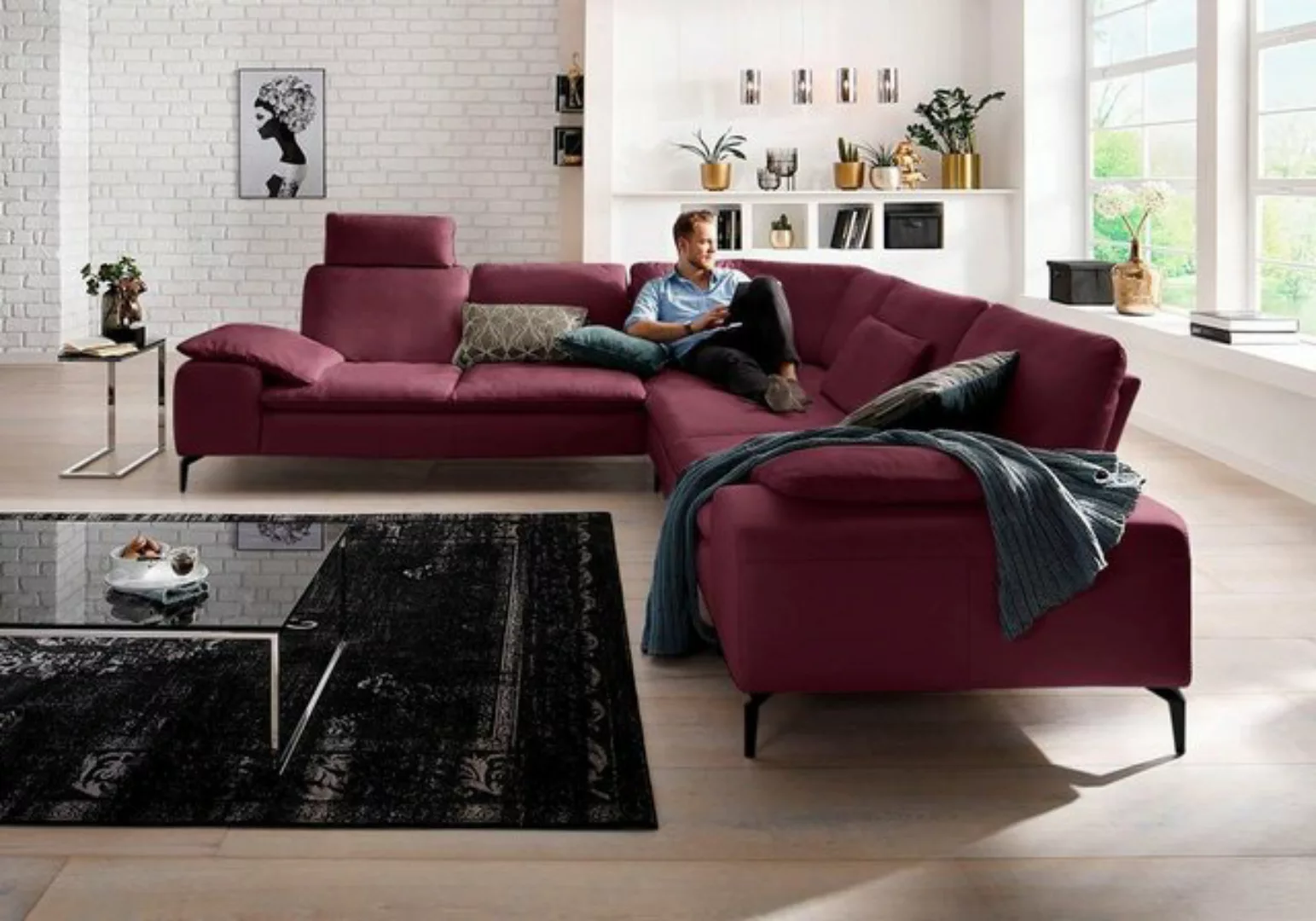 W.SCHILLIG Ecksofa valentinoo, Set, mit Sitztiefenverstellung, Breite 318 c günstig online kaufen