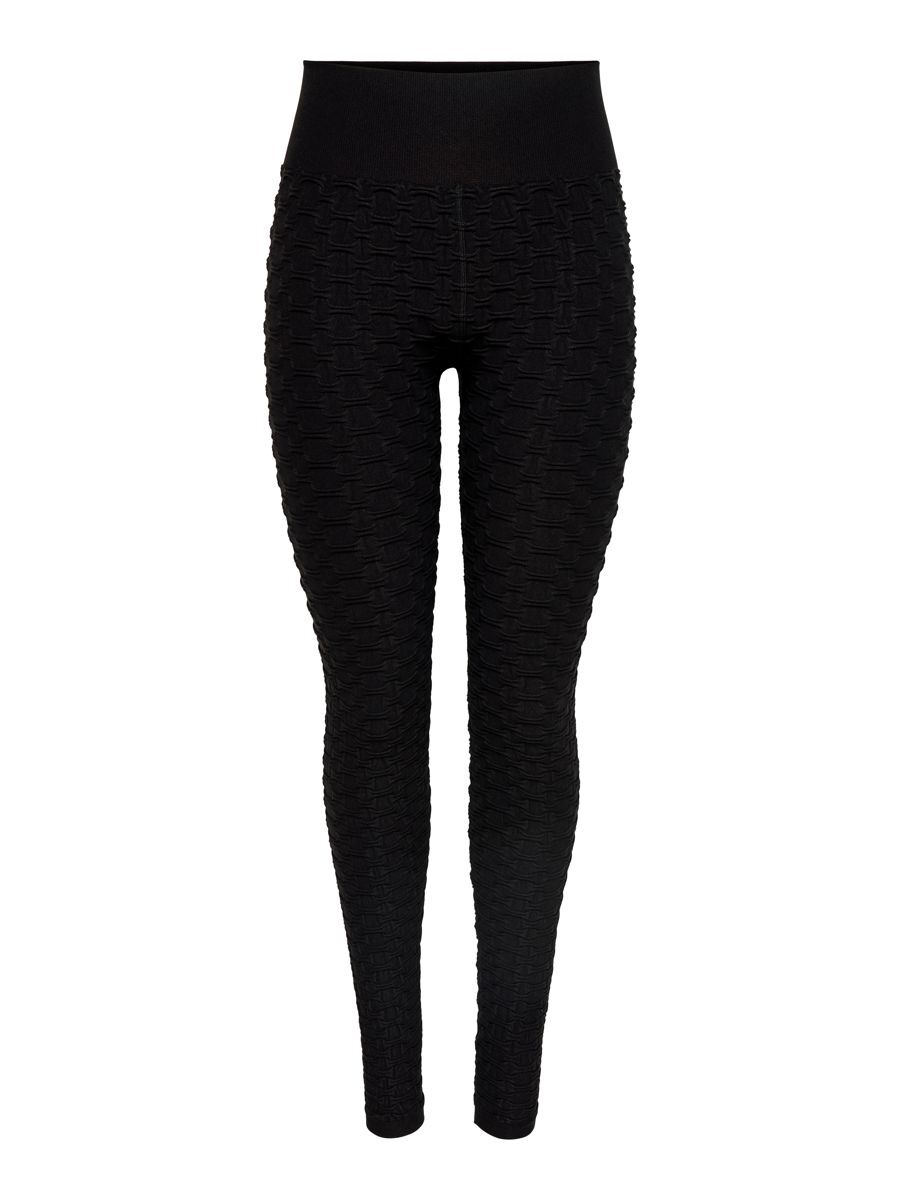 ONLY Rundgestrickte High Waist Trainingstights Damen Schwarz günstig online kaufen