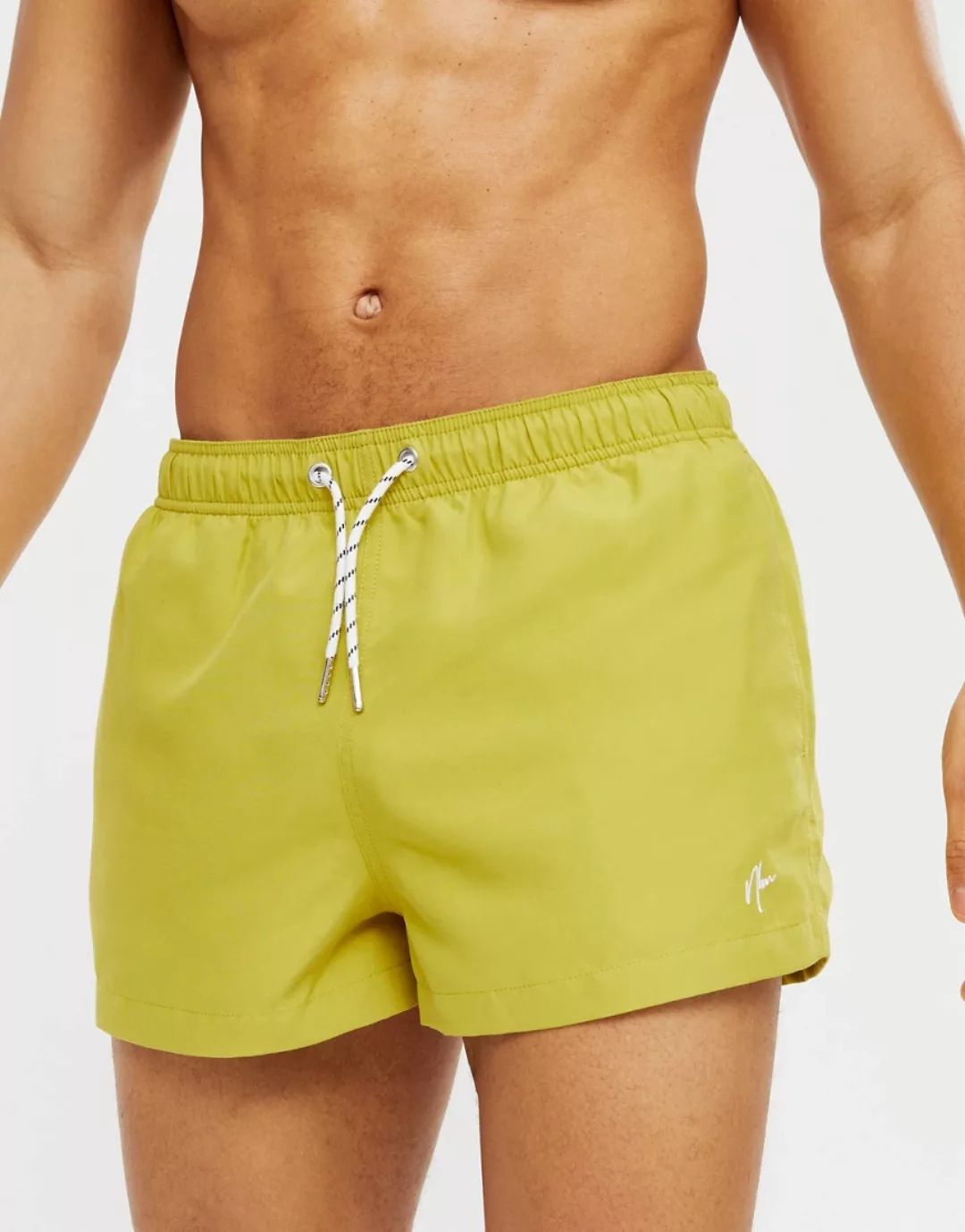 New Look – Kurze Badeshorts in Grün günstig online kaufen