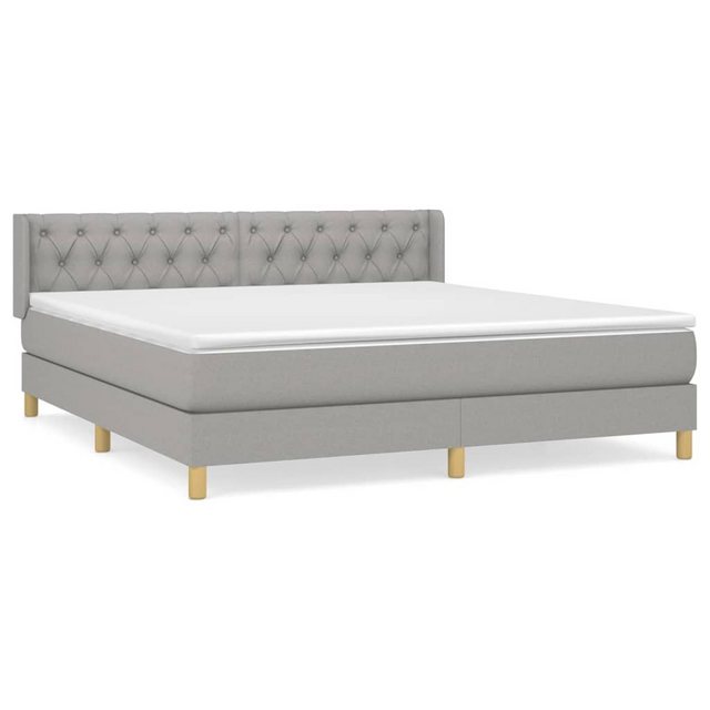 vidaXL Boxspringbett Boxspringbett mit Matratze Hellgrau 160x200 cm Stoff B günstig online kaufen