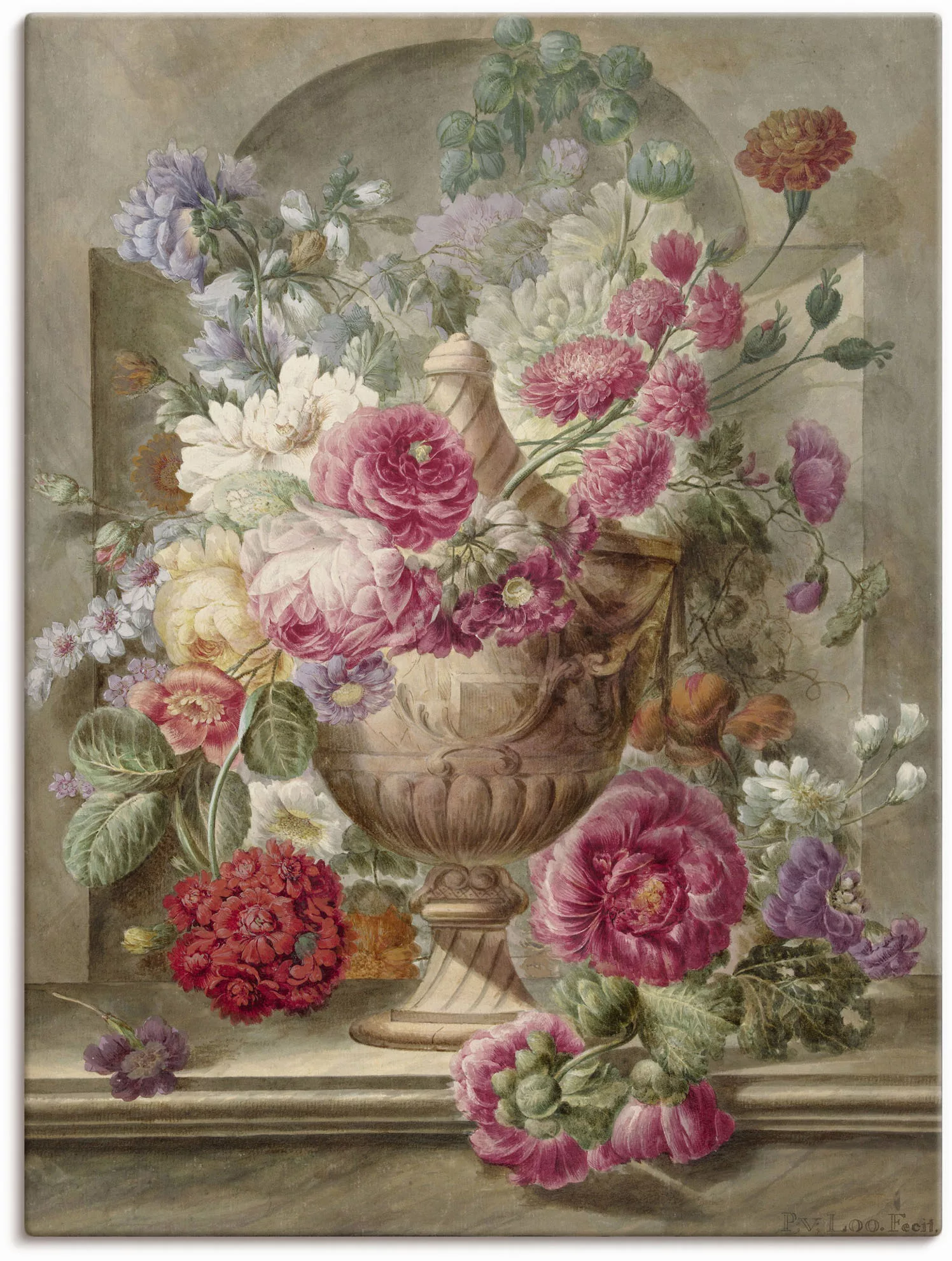 Artland Wandbild "Vase mit Blumen.", Arrangements, (1 St.), als Leinwandbil günstig online kaufen