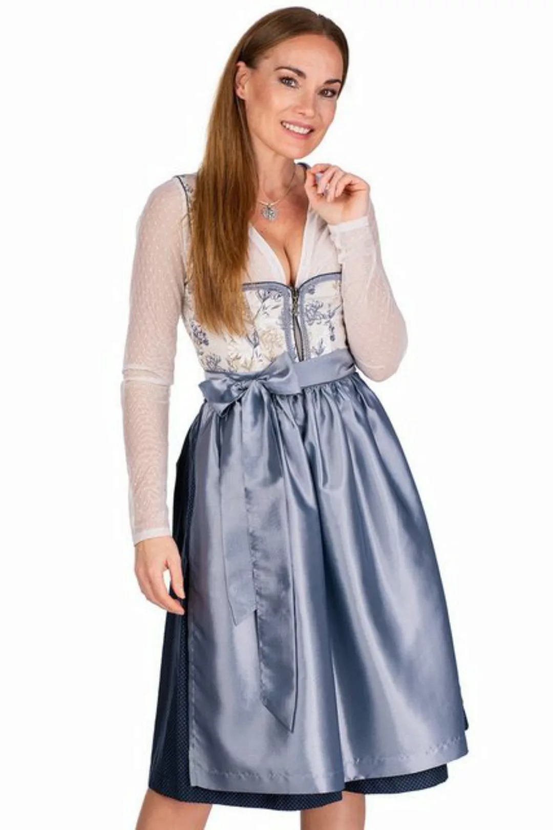 MarJo Dirndl Midi Dirndl 2tlg. - BEA - vanilla/navy/light denim günstig online kaufen