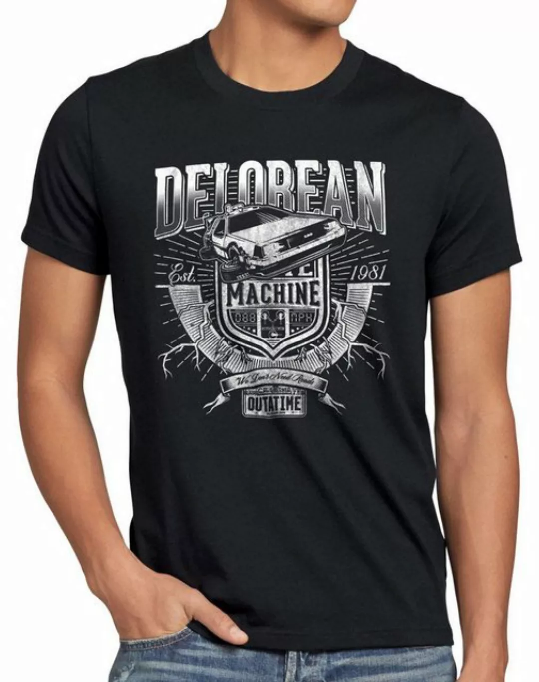 Print-Shirt Herren T-Shirt Delorean Zukunft in die zeitreise zurück future günstig online kaufen