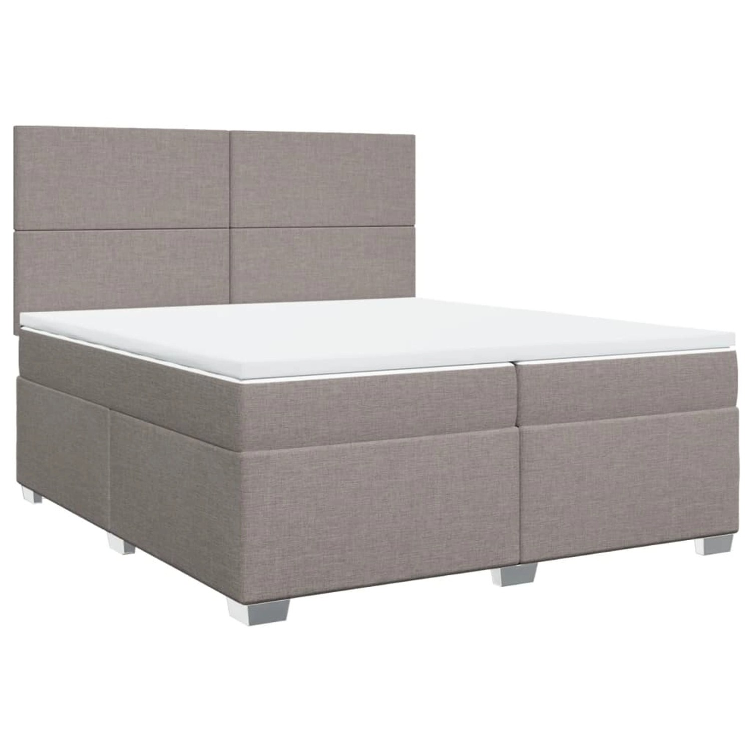 vidaXL Boxspringbett, Boxspringbett mit Matratze Taupe 200x200 cm Stoff günstig online kaufen