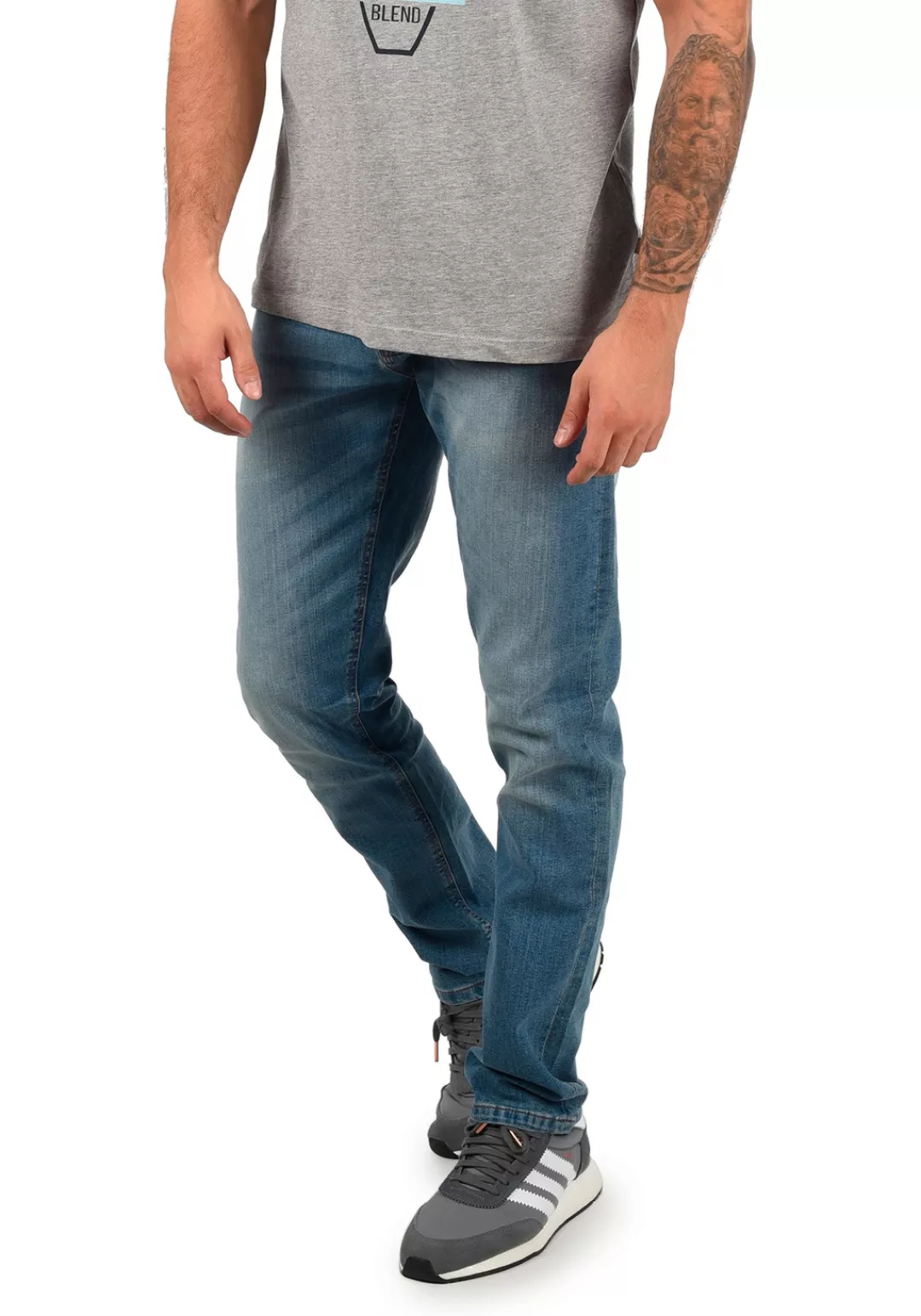 Indicode 5-Pocket-Jeans IDQuebec Denim Hose im Washed-Out Look günstig online kaufen