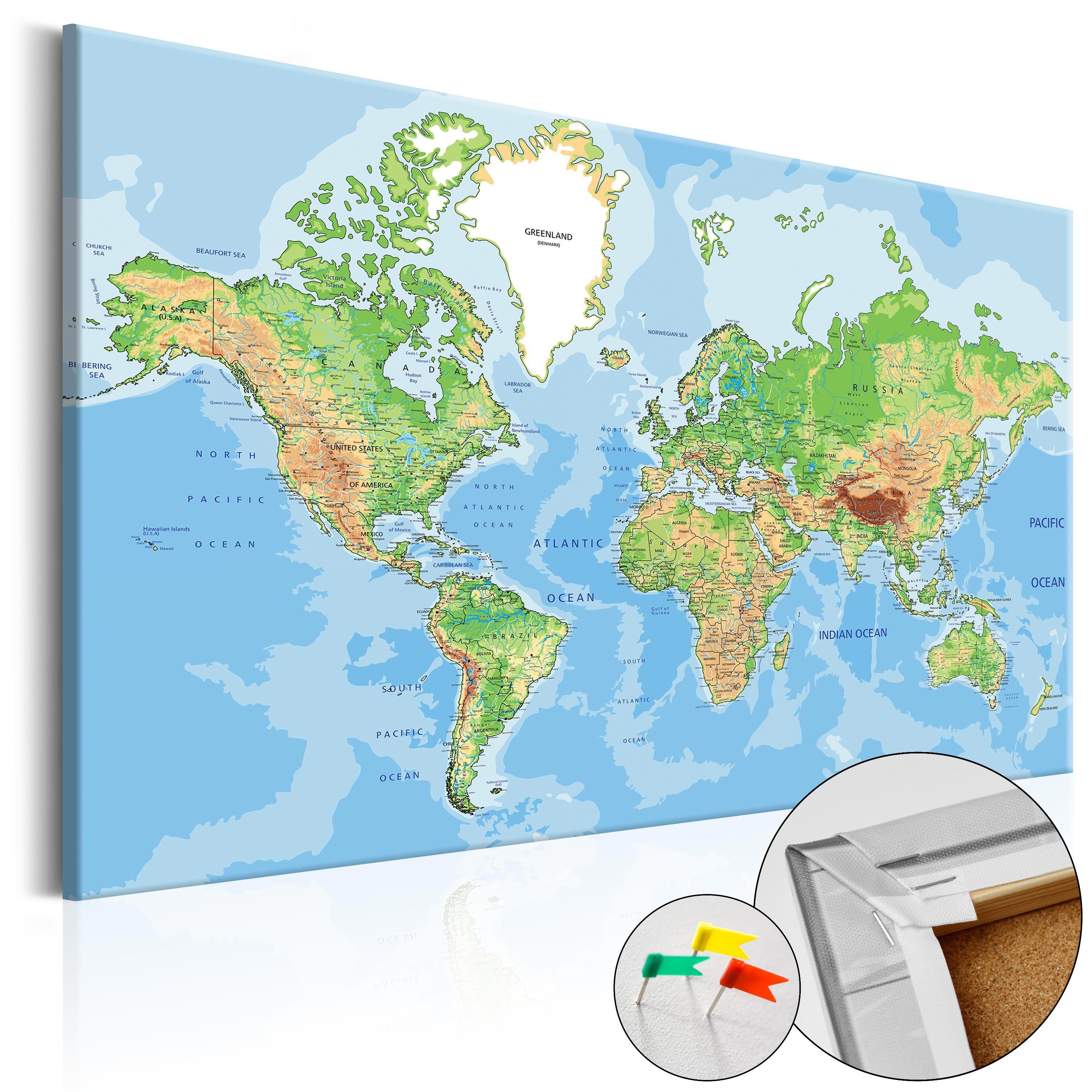Artgeist Pinnwand World Geography [Cork Map] günstig online kaufen