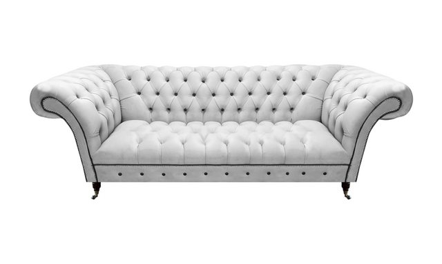 JVmoebel Chesterfield-Sofa Sofa Dreisitze Couch Chesterfield Weiß Wohnzimme günstig online kaufen