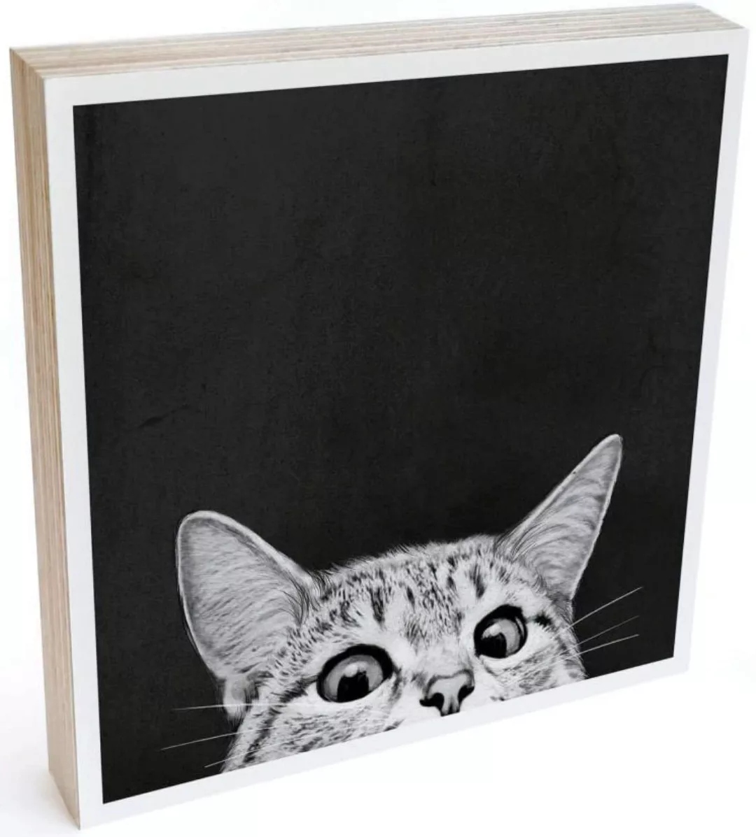 Wall-Art Holzbild "Tischdeko Katze Holzbild", (1 St.) günstig online kaufen