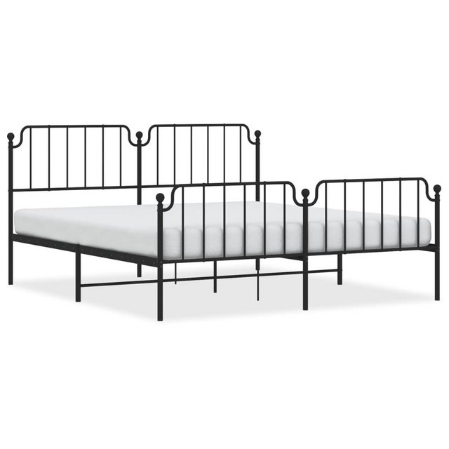 furnicato Bettgestell mit Kopf- und Fußteil Metall Schwarz 183x213 cm (1-tl günstig online kaufen