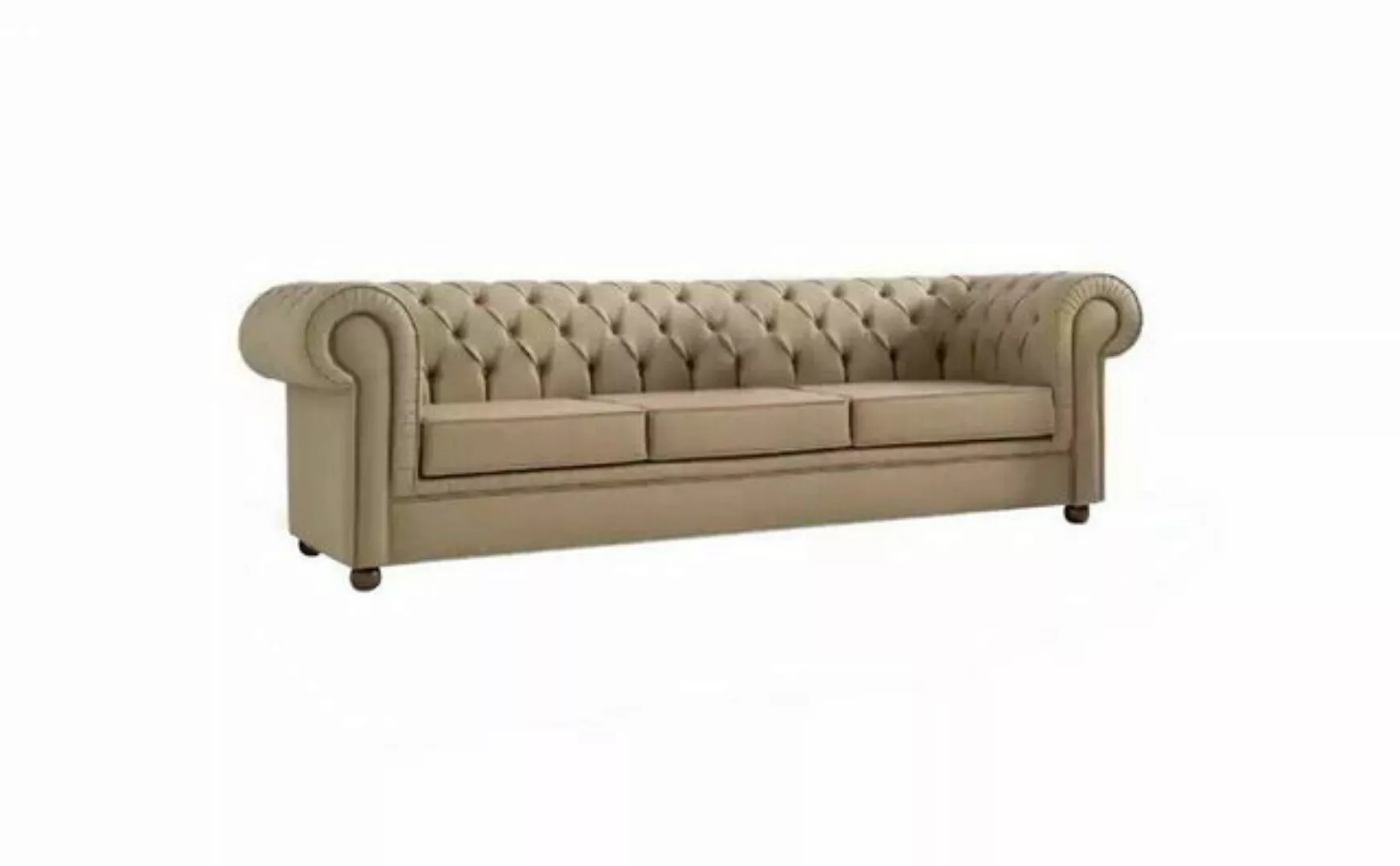 JVmoebel Chesterfield-Sofa Beiger Chesterfield Dreisitzer Büromöbel Sofa Po günstig online kaufen