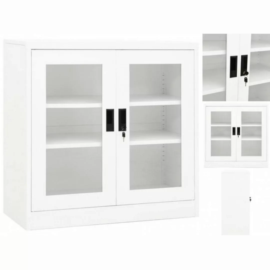 vidaXL Aktenschrank Aktenschrank Schrank abschließbar Büroschrank Weiß 90x4 günstig online kaufen