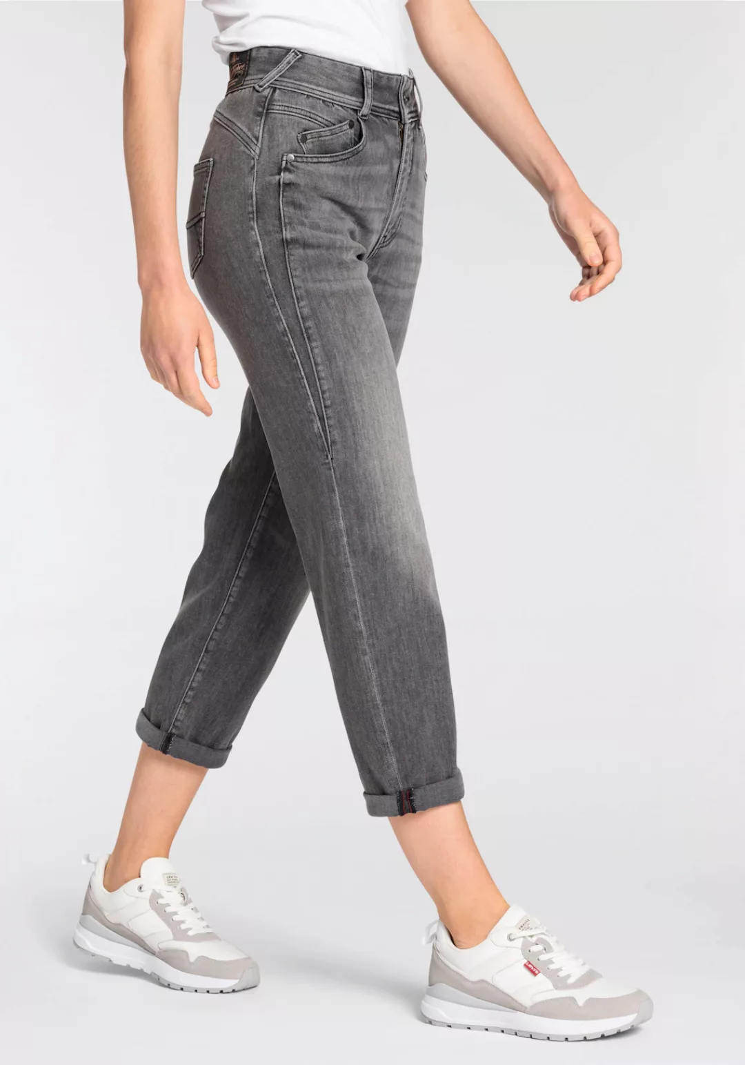 Herrlicher High-waist-Jeans HI Tap Denim Black Light günstig online kaufen